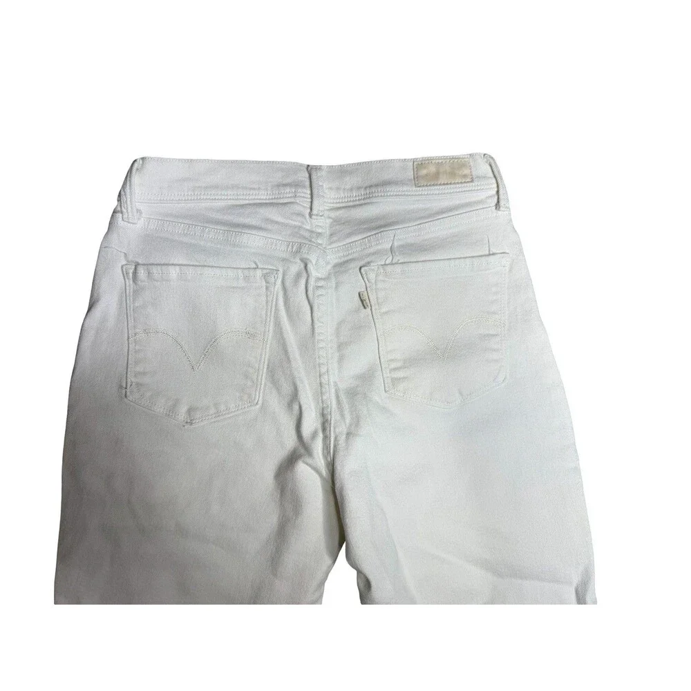 Levis White Jeans Womens Size 28 Perfectly Slimming 512 Straight Leg